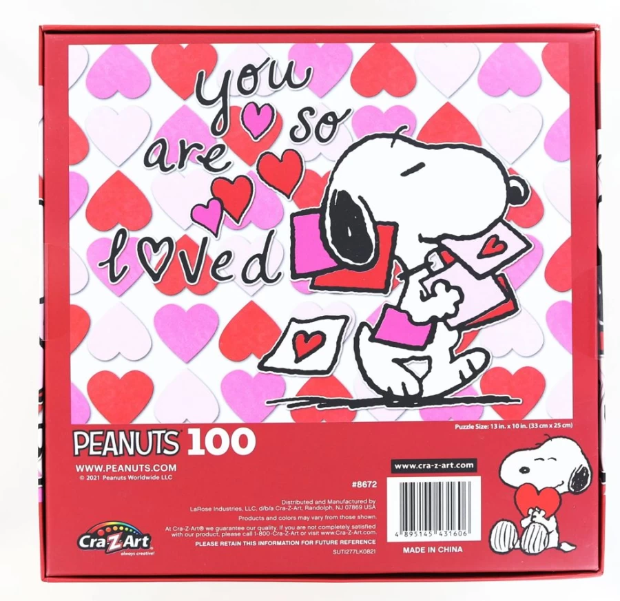 "Toynk Peanuts Valentine's Day 100-Piece Jigsaw Puzzle - Snoopy & Friends Heartwarming Fun"
