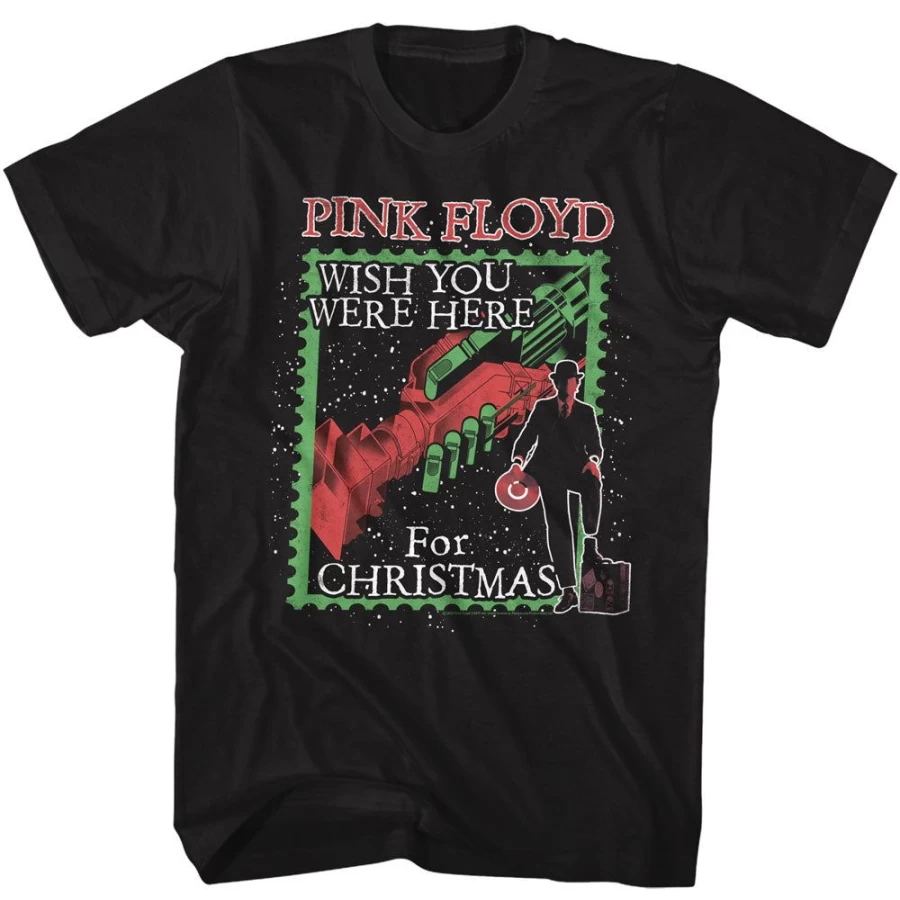 MeTV Custom Brands Pink Floyd Inspired Christmas T-Shirt - Holiday Rock Music Gift