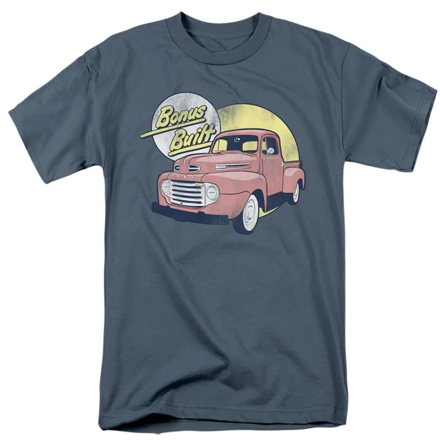 MeTV Custom Classics Unisex Ford-Inspired Vintage Style T-Shirt - Bonus Built Design
