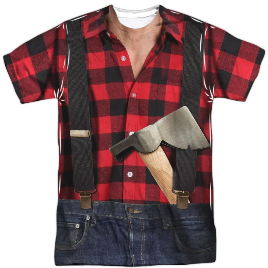 MeTV Custom Classics Unisex Lumberjack Costume Set - Front & Back Design for Men & Women