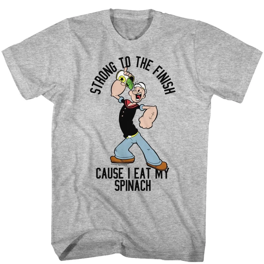 MeTV Custom Brands Popeye Strong Spinach Inspired T-Shirt - Vintage Cartoon Graphic Tee