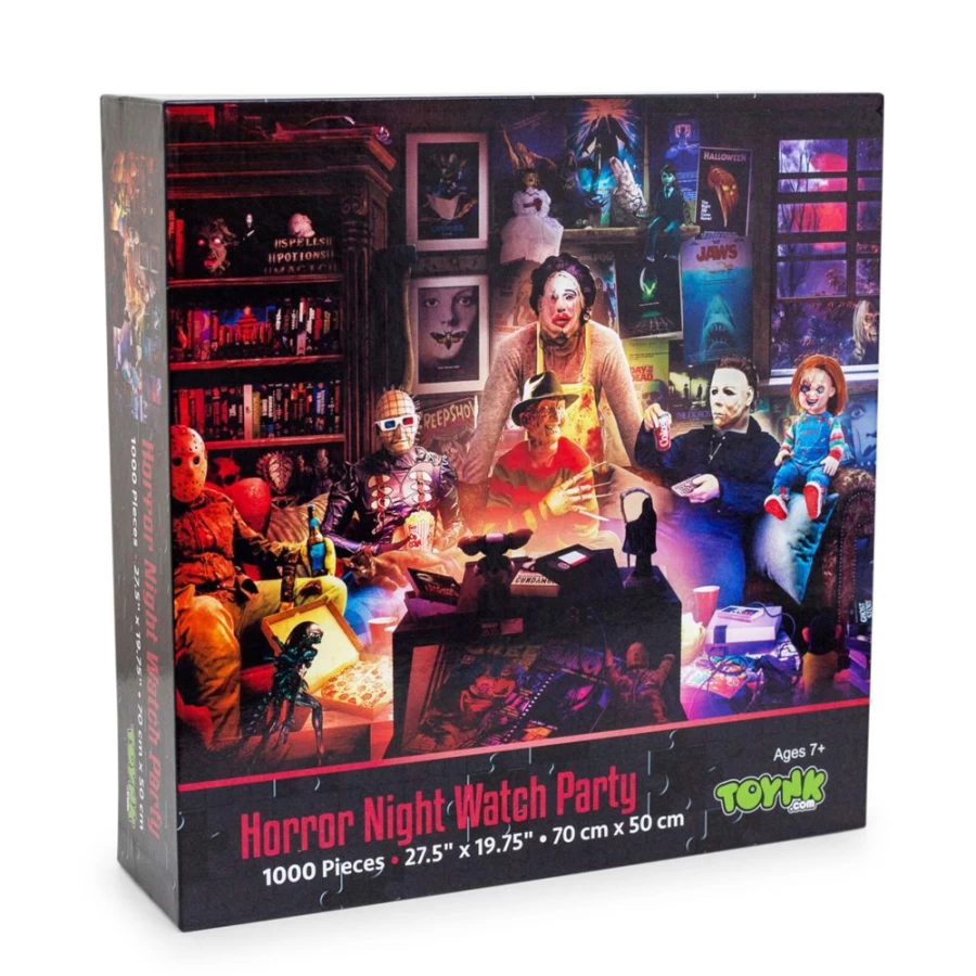 "Toynk 1000-Piece Horror Night Watch Party Jigsaw Puzzle for Adults – Spooky Halloween Puzzle"