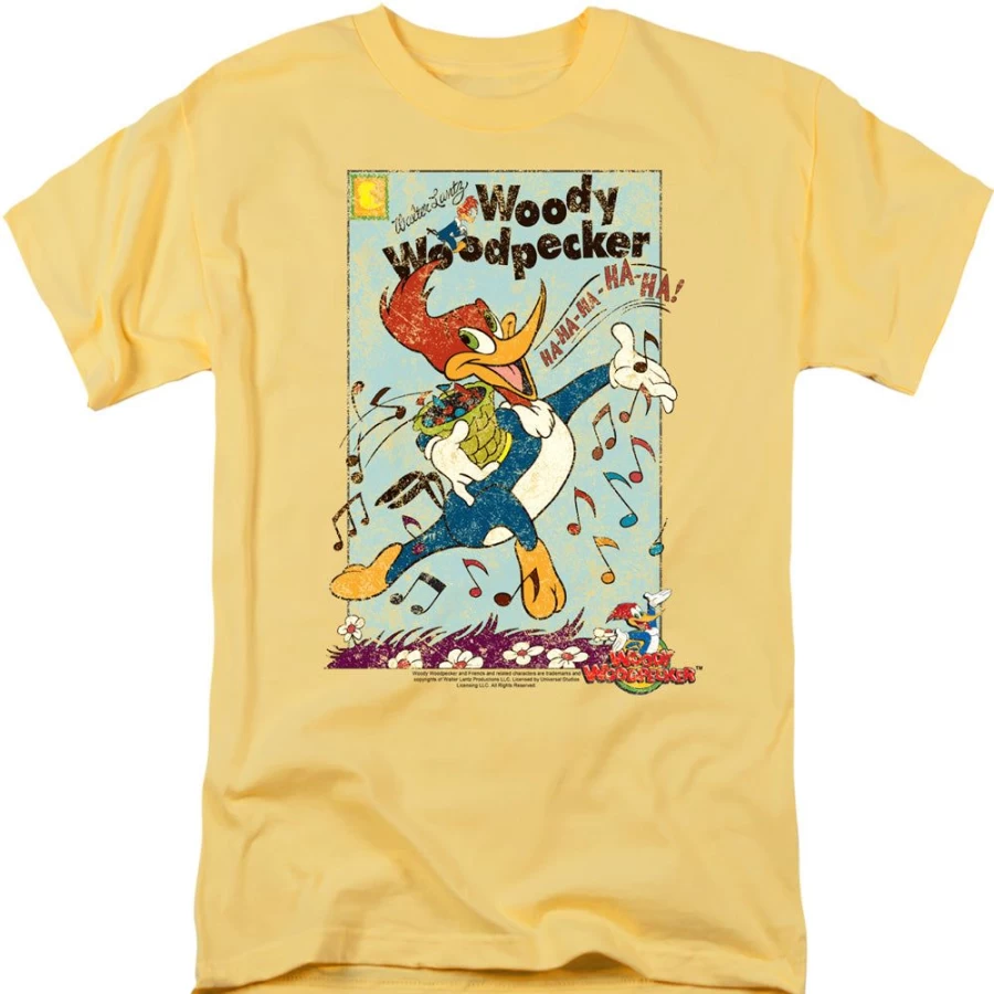MeTV Custom Classics Vintage Woody Woodpecker Unisex Collectible Cartoon T-Shirt