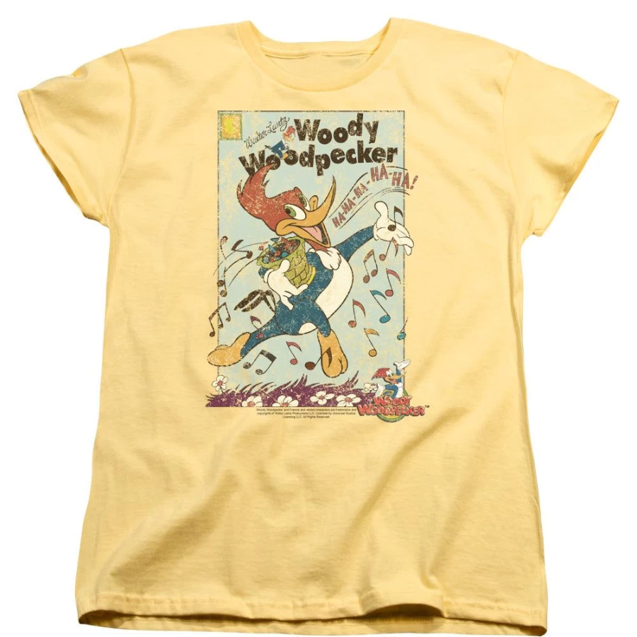 MeTV Custom Classics Vintage Woody Woodpecker Unisex Collectible Cartoon T-Shirt