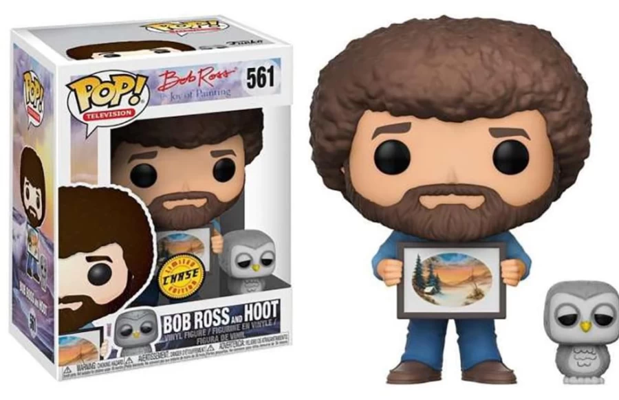 Toynk Exclusive Bob Ross Funko Pop! Vinyl Figure with Hoot (Chase Variant) - Collectible Bob Ross & Owl