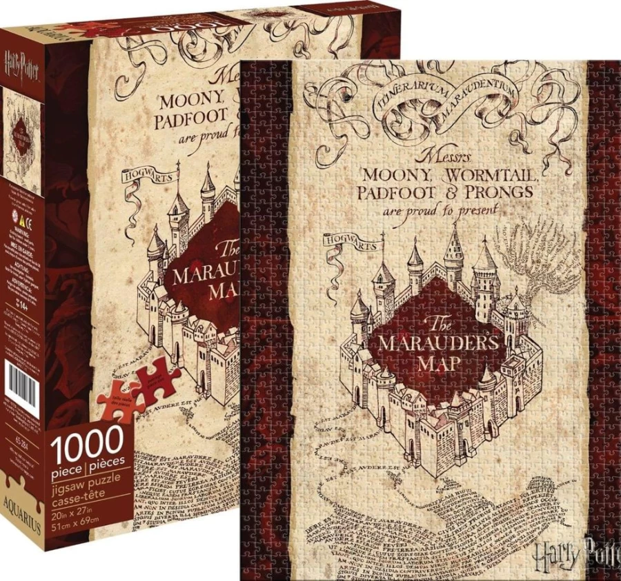 Harry Potter Marauders Map 1000-Piece Puzzle by Toynk – Collectible Jigsaw for Adults & Fans