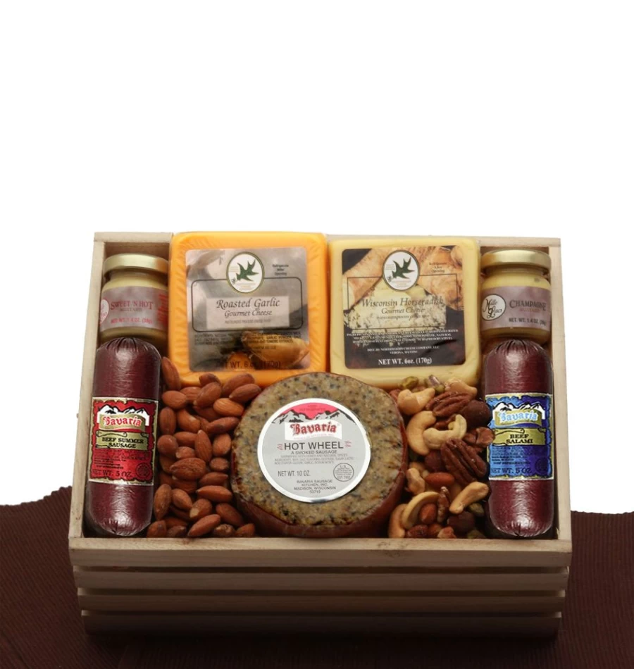 GBDS Premium Meat & Cheese Gift Crate - Gourmet Selections for Any Occasion