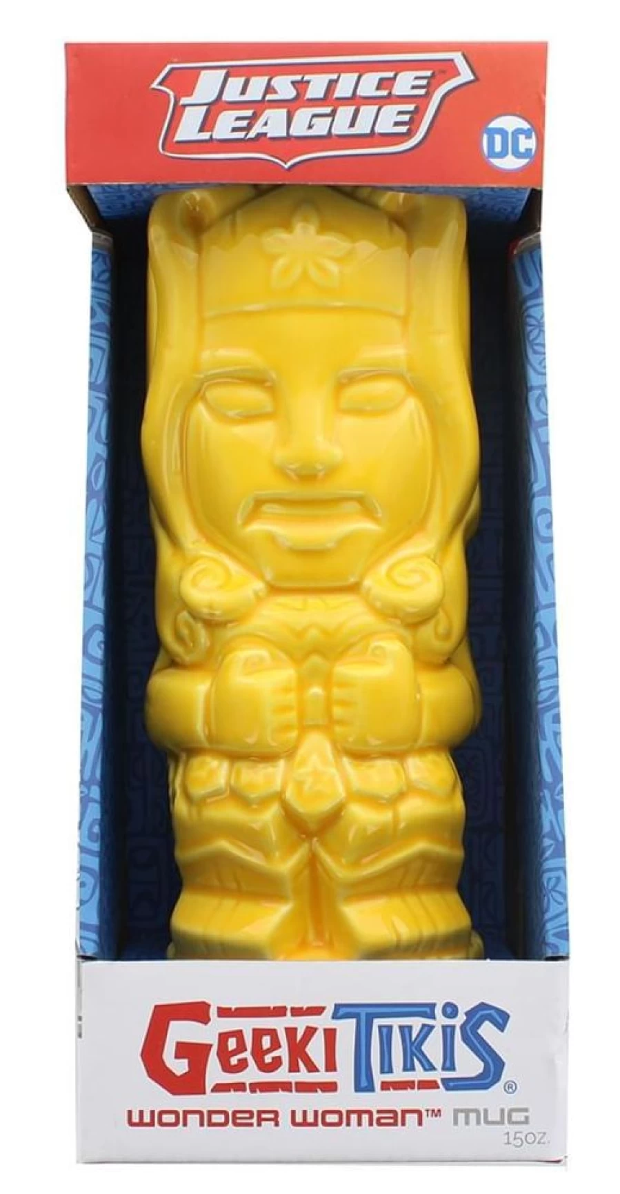 Toynk Wonder Woman Geeki Tikis 15 Oz Tiki Mug | DC Comics Collectible Cup | Yellow