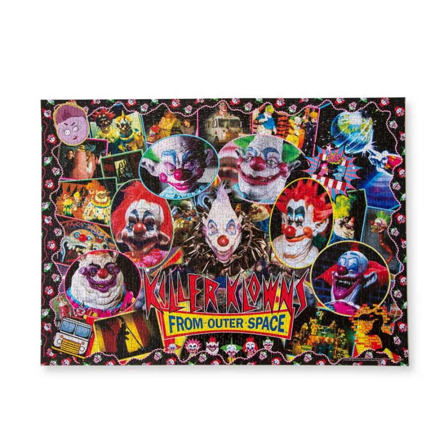 "Toynk Killer Klowns From Outer Space 1000-Piece Jigsaw Puzzle for Adults – 28x20 Inch Challenging Horror Movie Collage Puzzle"