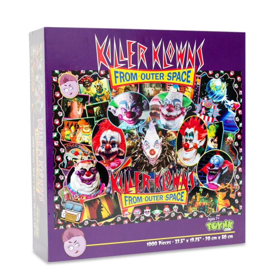 "Toynk Killer Klowns From Outer Space 1000-Piece Jigsaw Puzzle for Adults – 28x20 Inch Challenging Horror Movie Collage Puzzle"