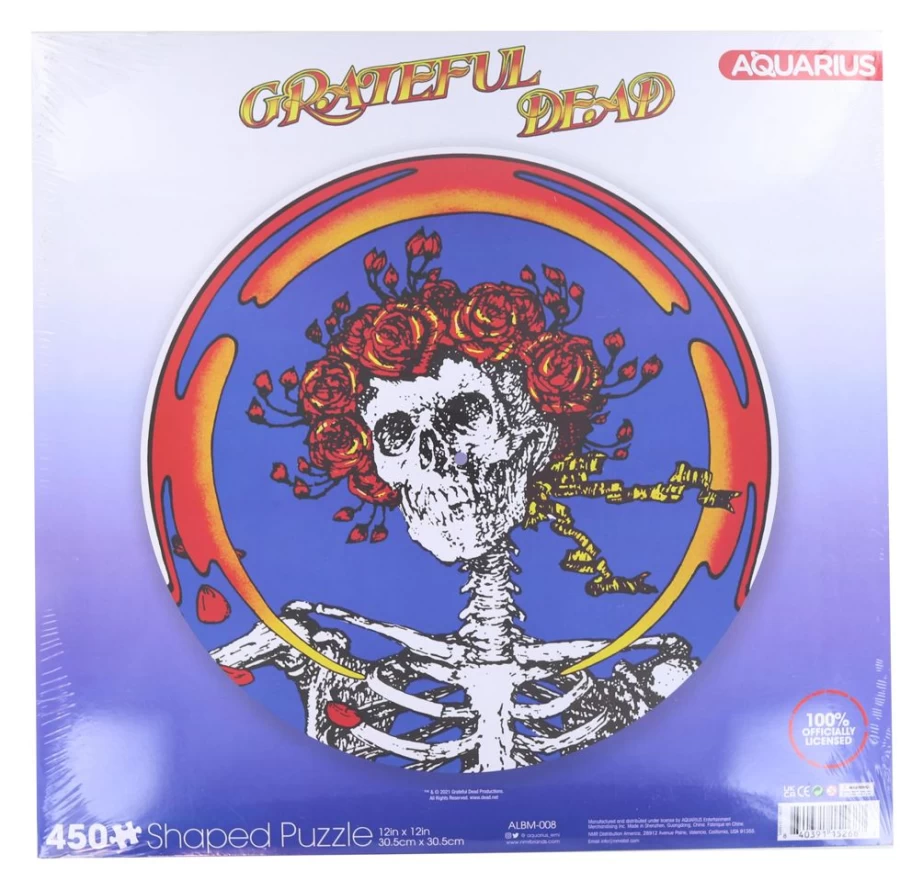 Toynk Grateful Dead Skull & Roses 450-Piece Jigsaw Puzzle - Music-Themed Collectible Puzzle for Adults