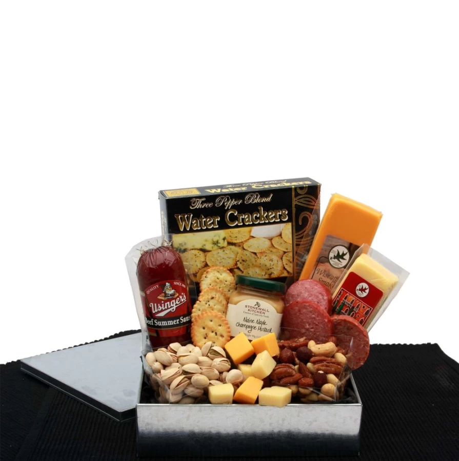GBDS Gourmet Sausage & Cheese Gift Box - Artisan Charcuterie Snack Sampler for Deli Lovers