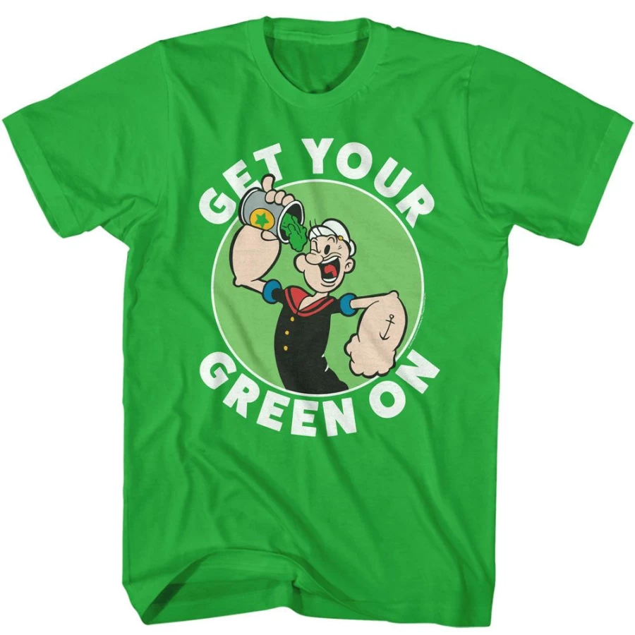 "MeTV Custom Brands Popeye Spinach T-Shirt - Get Your Green On"