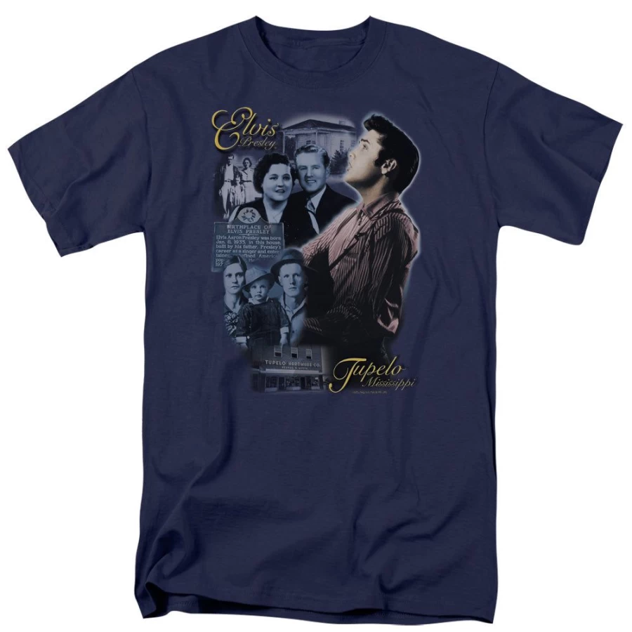 MeTV Custom Classics Elvis Presley Tupelo Vintage T-Shirt - Retro Music Fan Gift