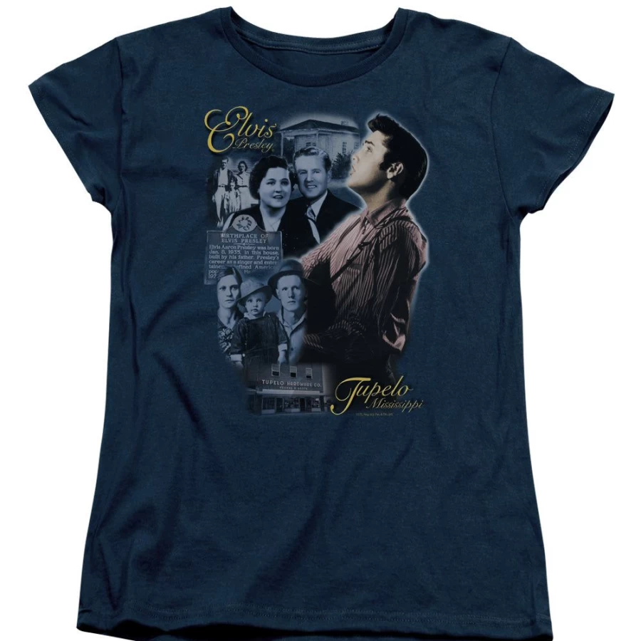MeTV Custom Classics Elvis Presley Tupelo Vintage T-Shirt - Retro Music Fan Gift