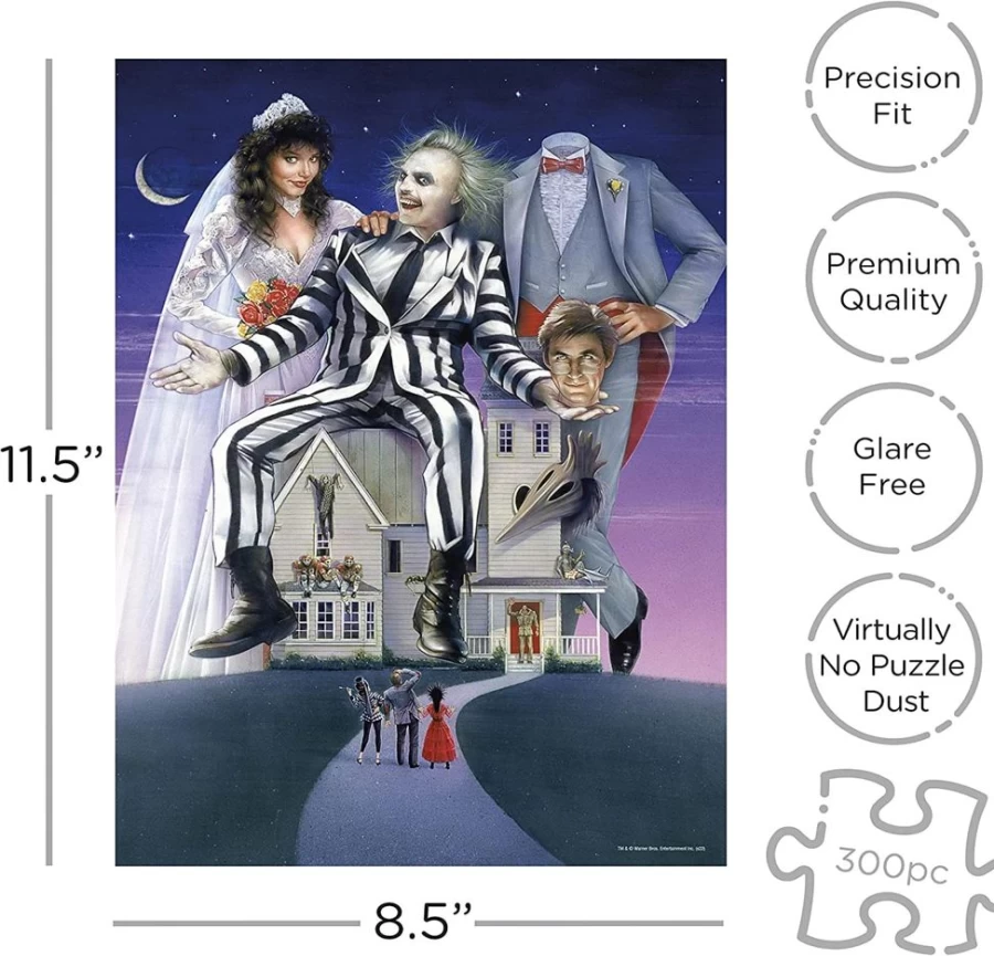 "Toynk Beetlejuice 300-Piece VHS Jigsaw Puzzle for Adults and Collectors"
