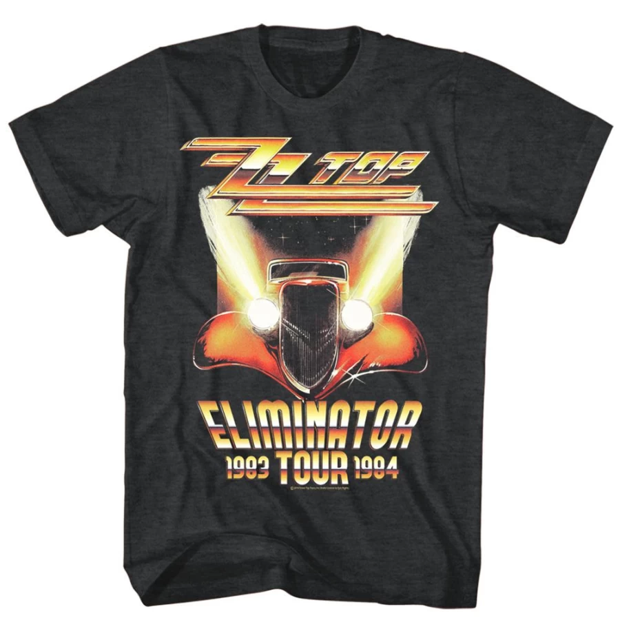 MeTV Custom Brands Zz Top Eliminator Tour Vintage T-Shirt - Official Licensed Band Merchandise