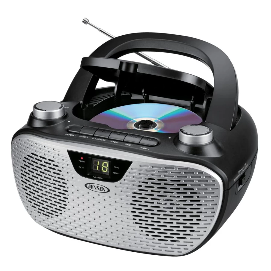 Jensen Portable CD Player with AM/FM Radio | Compact Stereo Disc Player for On-the-Go Listening