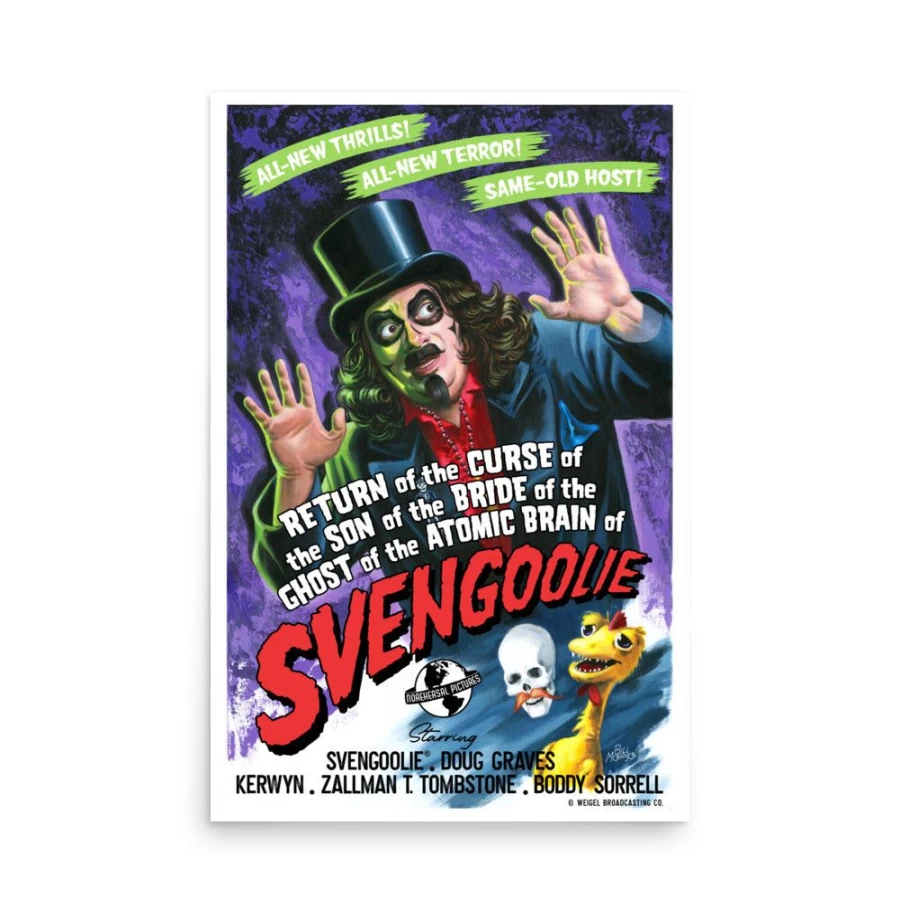 "Svengoolie Horror Movie Poster by Bill Morrison - Official MeTV 2022 Series Collectible"