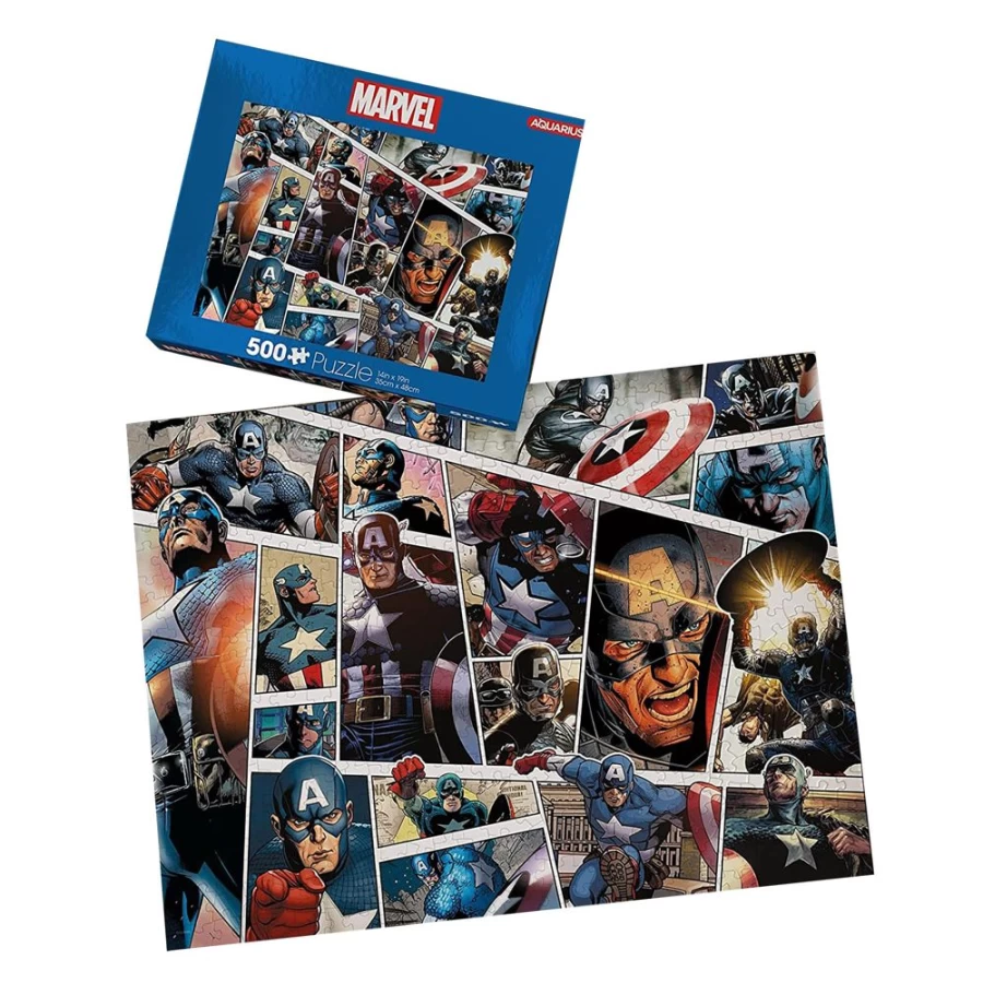 Toynk Marvel Captain America 500-Piece Jigsaw Puzzle - Comic Panel Art Puzzle for Adults & Kids