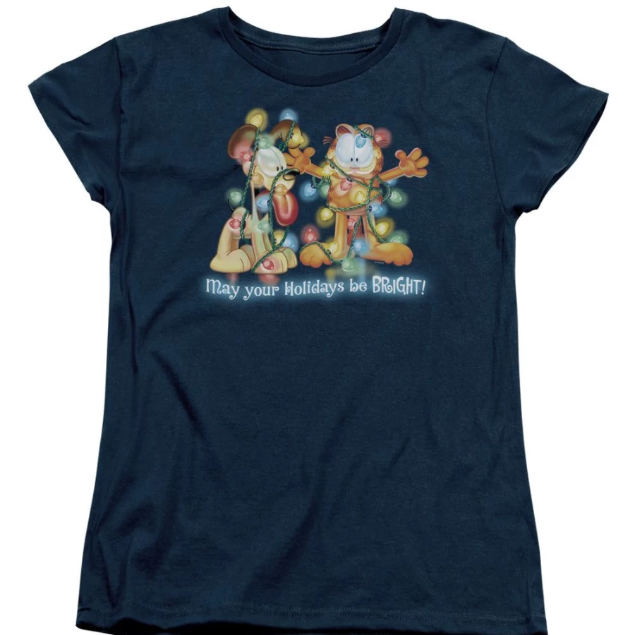 MeTV Custom Classics Garfield Bright Holidays Unisex T-Shirt - Fun Cartoon Graphic Tee