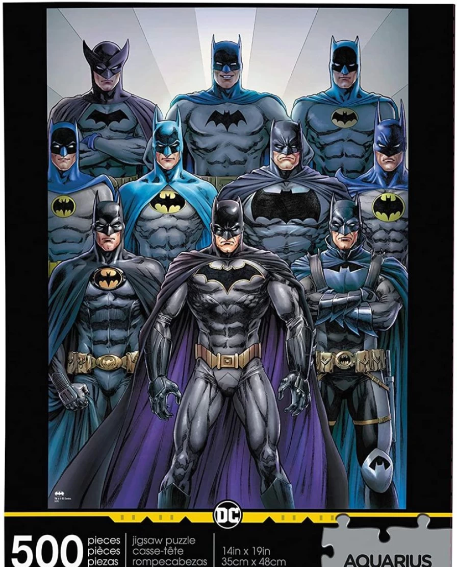 Toynk DC Comics Batman Batsuits 500-Piece Jigsaw Puzzle for Adults & Kids – Collectible Superhero Puzzle