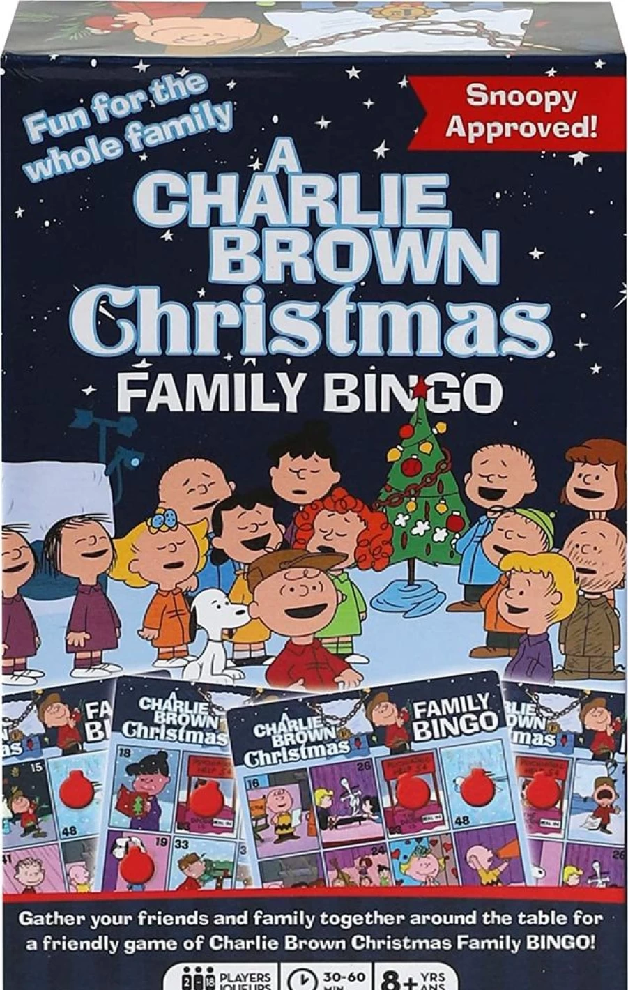 "Toynk Peanuts A Charlie Brown Christmas Family Bingo Game - Holiday Party Board Game for Kids & Adults"