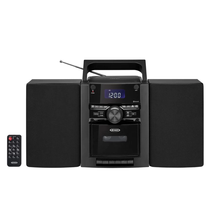 Jensen Portable Bluetooth CD Player with Cassette, AM/FM Radio, and Stereo Sound System