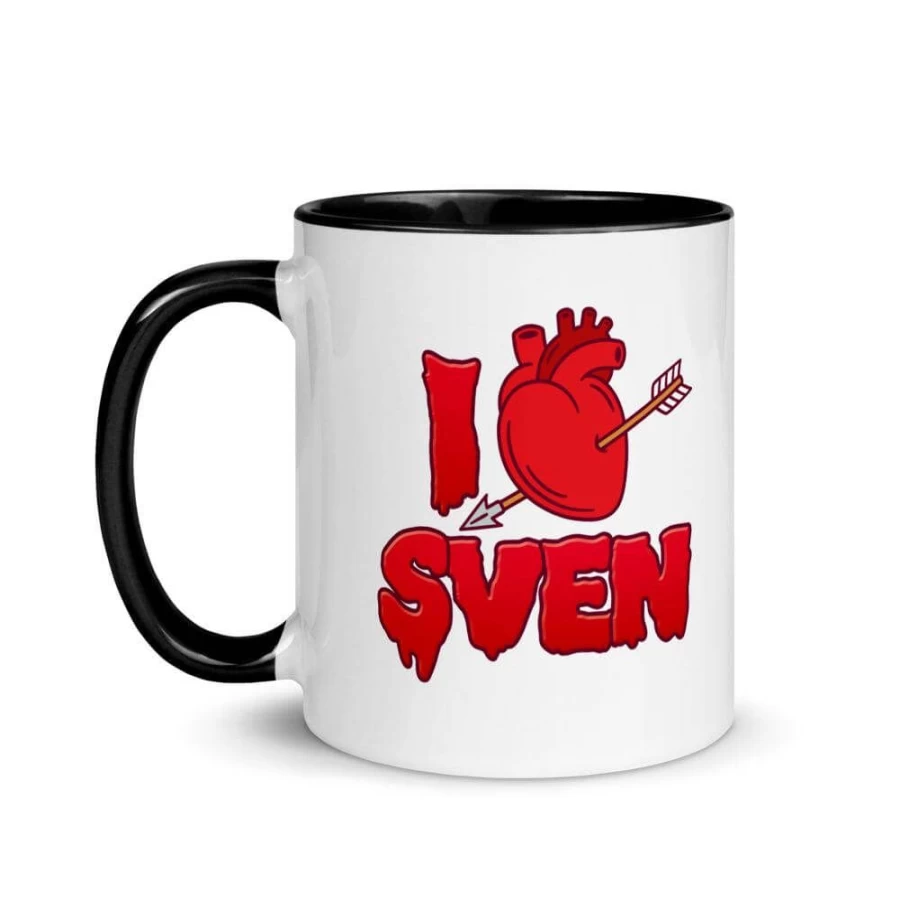 MeTV Custom Products I Heart Sven Ceramic Mug - Personalized Coffee Cup with Unique Design