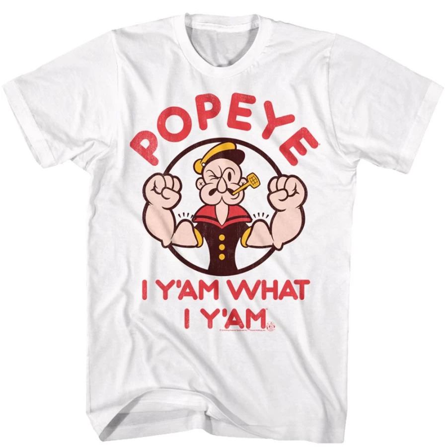 MeTV Custom Brands Unisex Popeye & Yam Graphic T-Shirt - Vintage Cartoon Inspired Tee