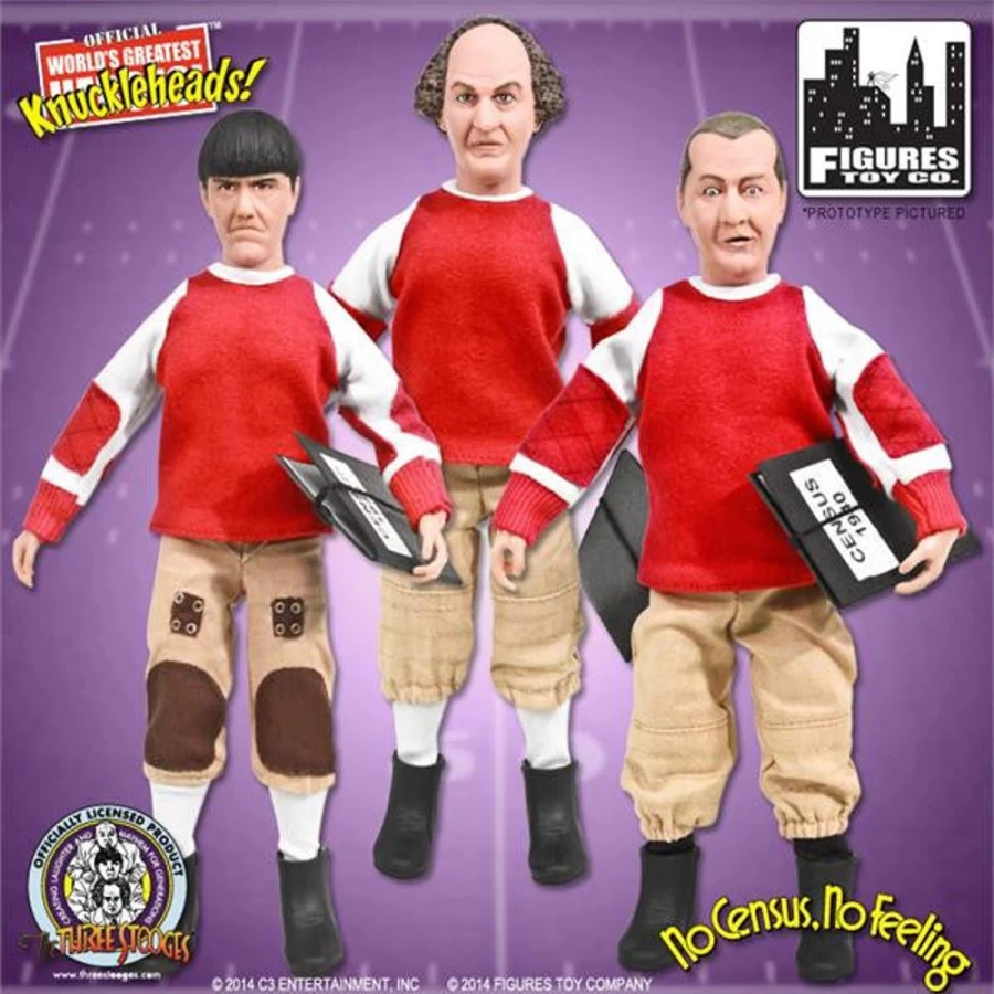 MeTV Figures The Three Stooges 8-Inch Deluxe Collectible Figurine Set (3-Pack) – No Census, No Feeling Edition