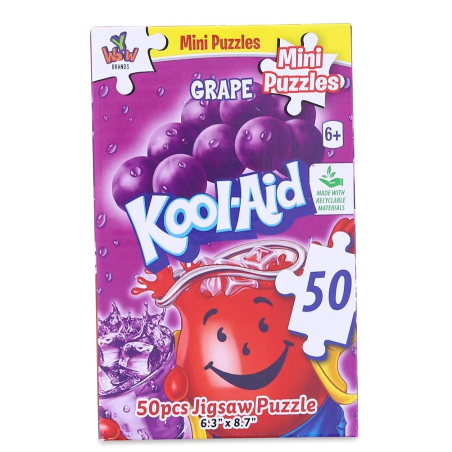 Toynk Grape Flavor Kool-Aid 50-Piece Mini Jigsaw Puzzle for Kids & Collectors