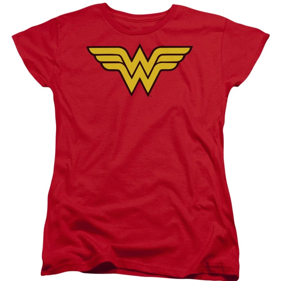 MeTV Custom Classics Unisex Wonder Woman Logo T-Shirt - DC Comics Superhero Graphic Tee