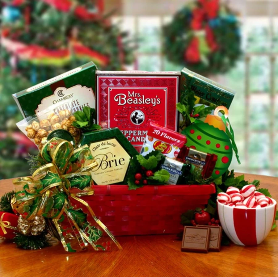 GBDS Premium Holiday Greetings Gift Basket - Festive Assorted Treats & Gourmet Delights