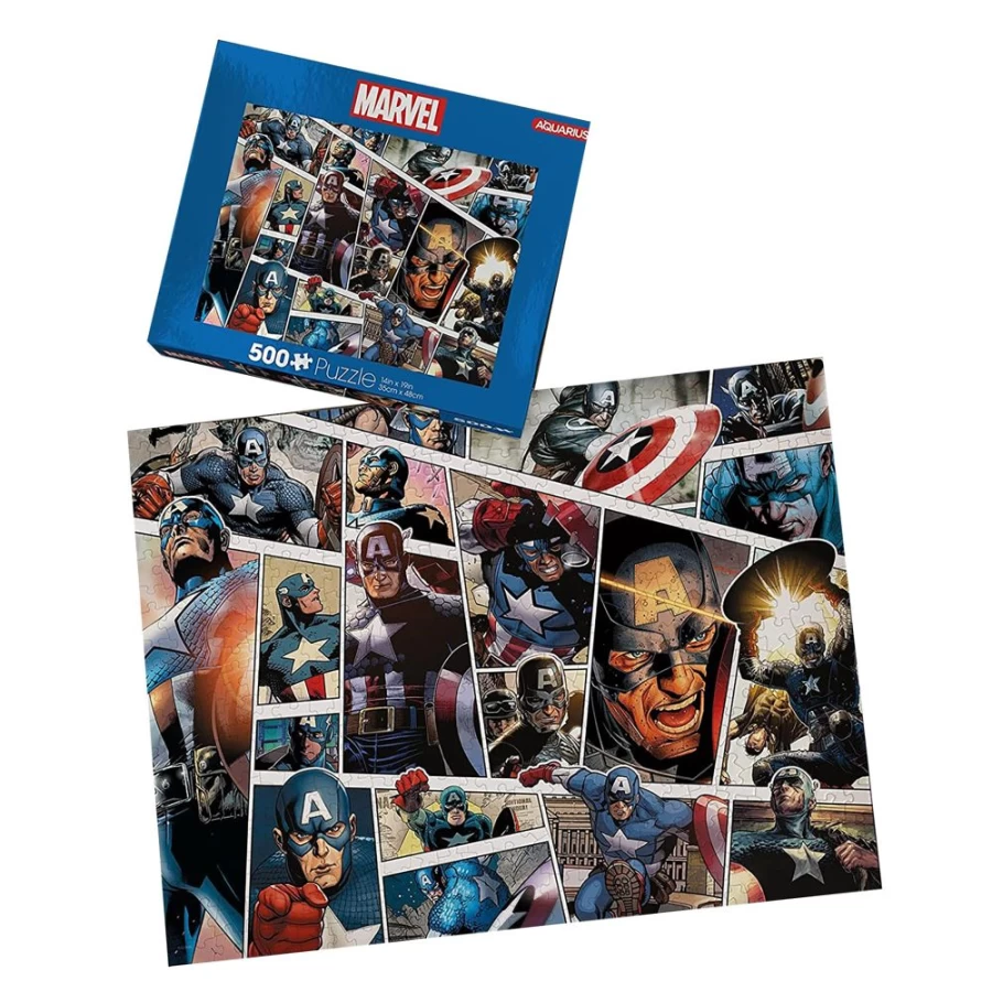 Toynk Marvel Captain America 500-Piece Jigsaw Puzzle - Comic Panels Collectible Puzzle