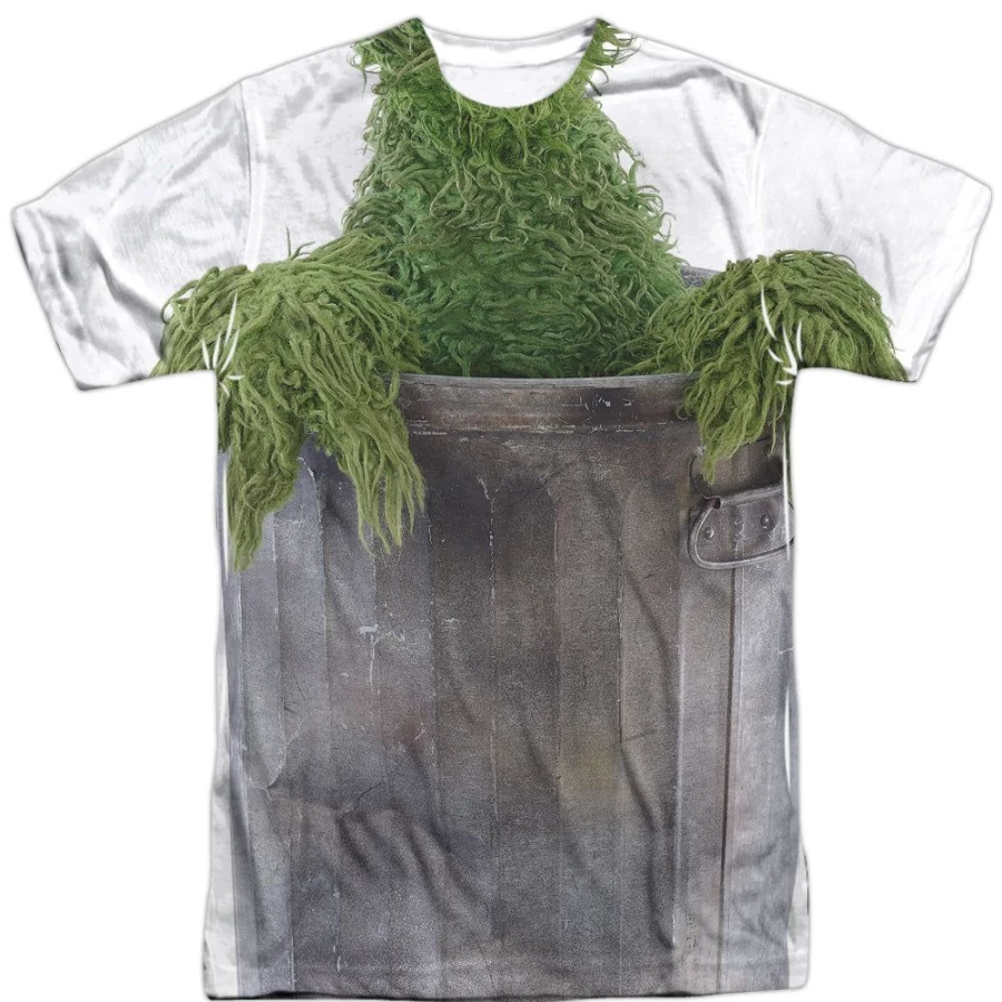 MeTV Custom Classics Unisex Oscar The Grouch Costume - Front & Back Sesame Street Outfit