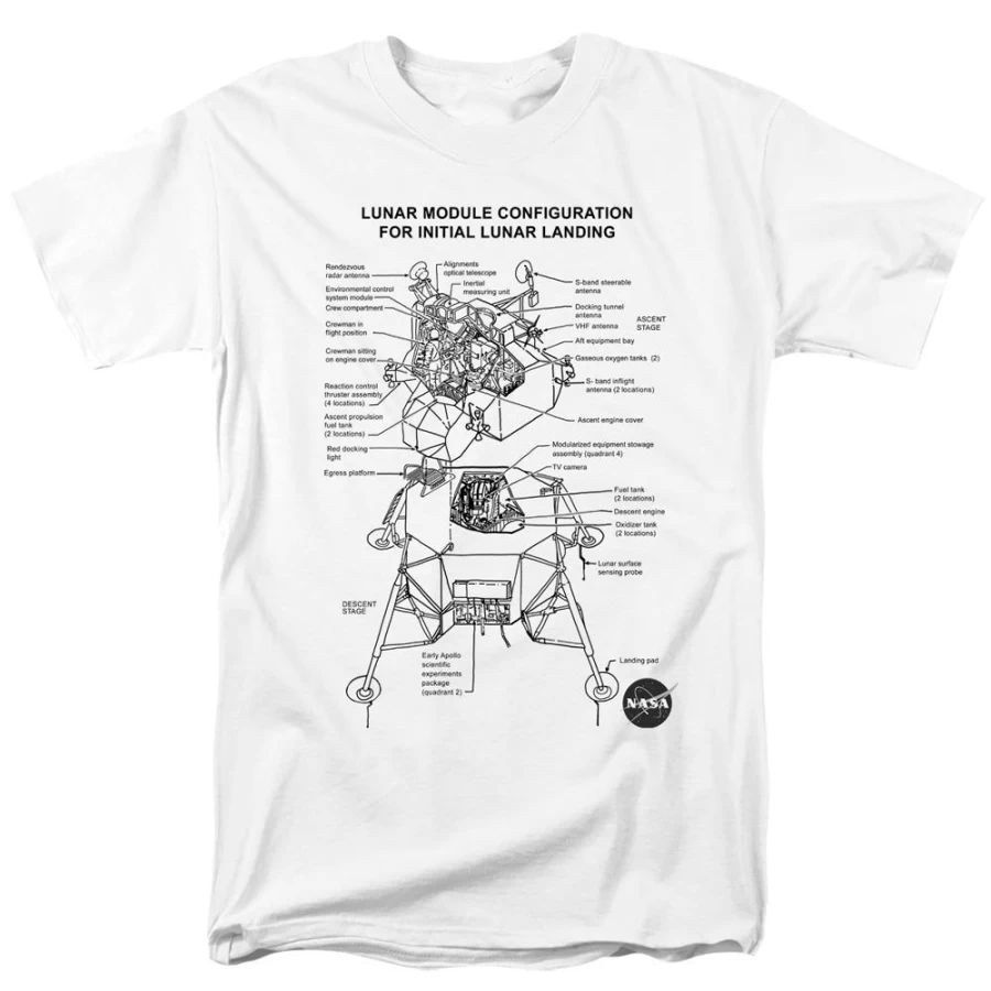 MeTV Custom Classics Unisex NASA Lunar Module Design Retro T-Shirt