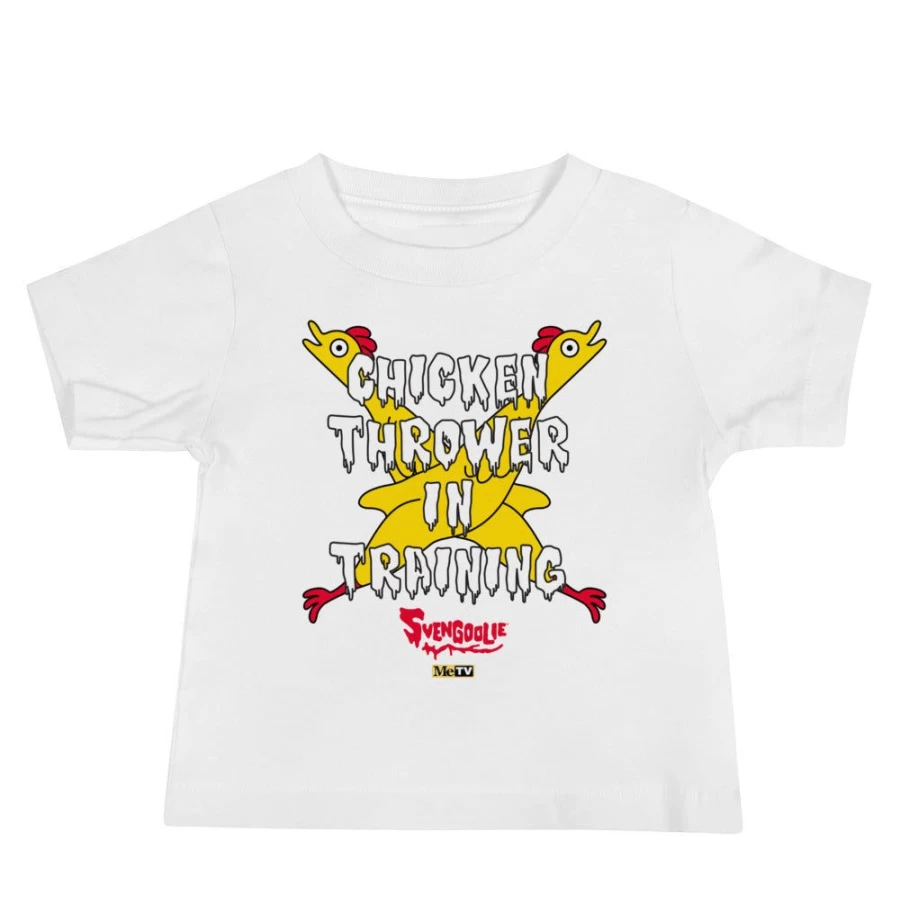 MeTV Svengoolie Chicken Thrower In Training Graphic T-Shirt - Official Merchandise