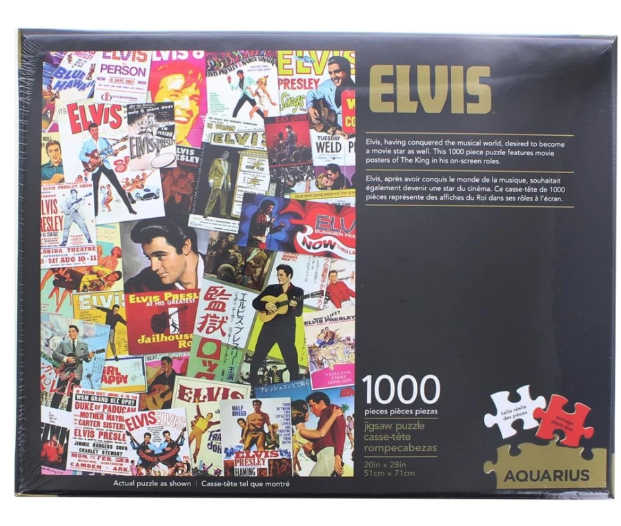 Elvis Presley 1000-Piece Jigsaw Puzzle - Vintage Movie Poster Collage by Toynk