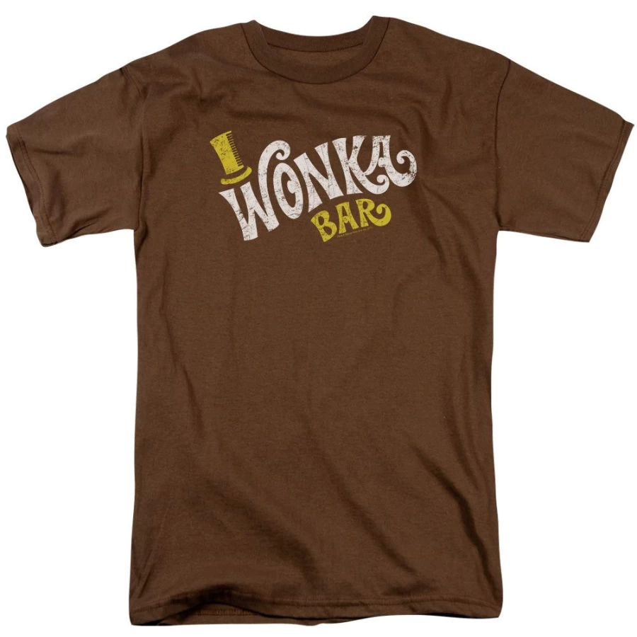 MeTV Custom Classics Unisex Willy Wonka Chocolate Factory Wonka Bar Logo T-Shirt