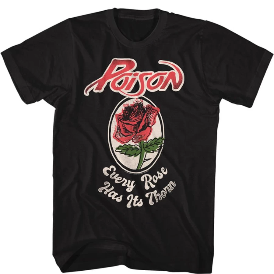 MeTV Custom Brands Poison - Every Rose (Black) Gothic T-Shirt