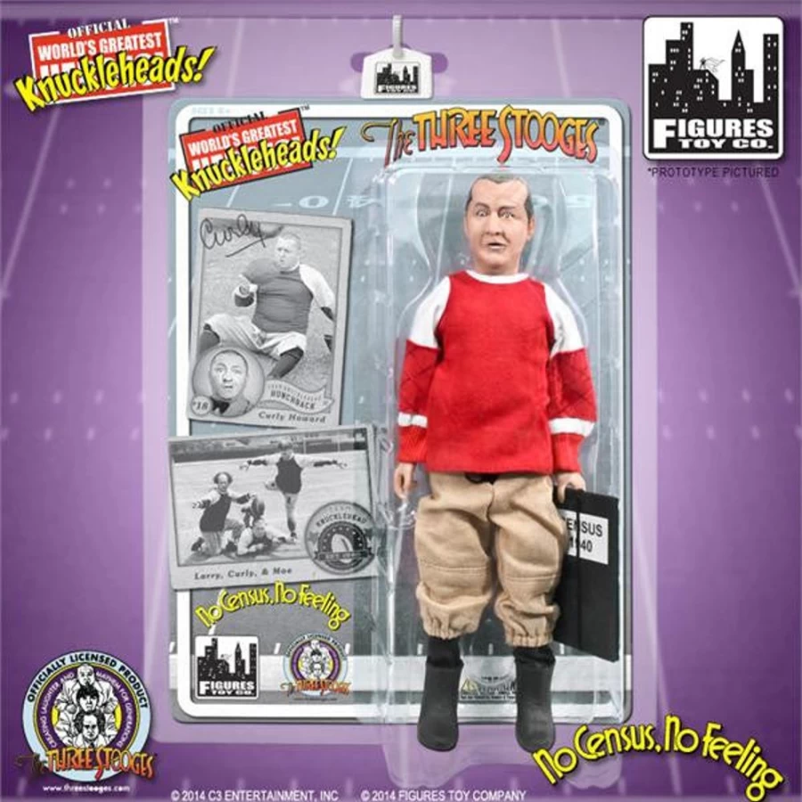 MeTV Figures The Three Stooges 8-Inch Deluxe Collectible Figurine - Curly "No Census, No Feeling" Classic TV Show Character Statue
