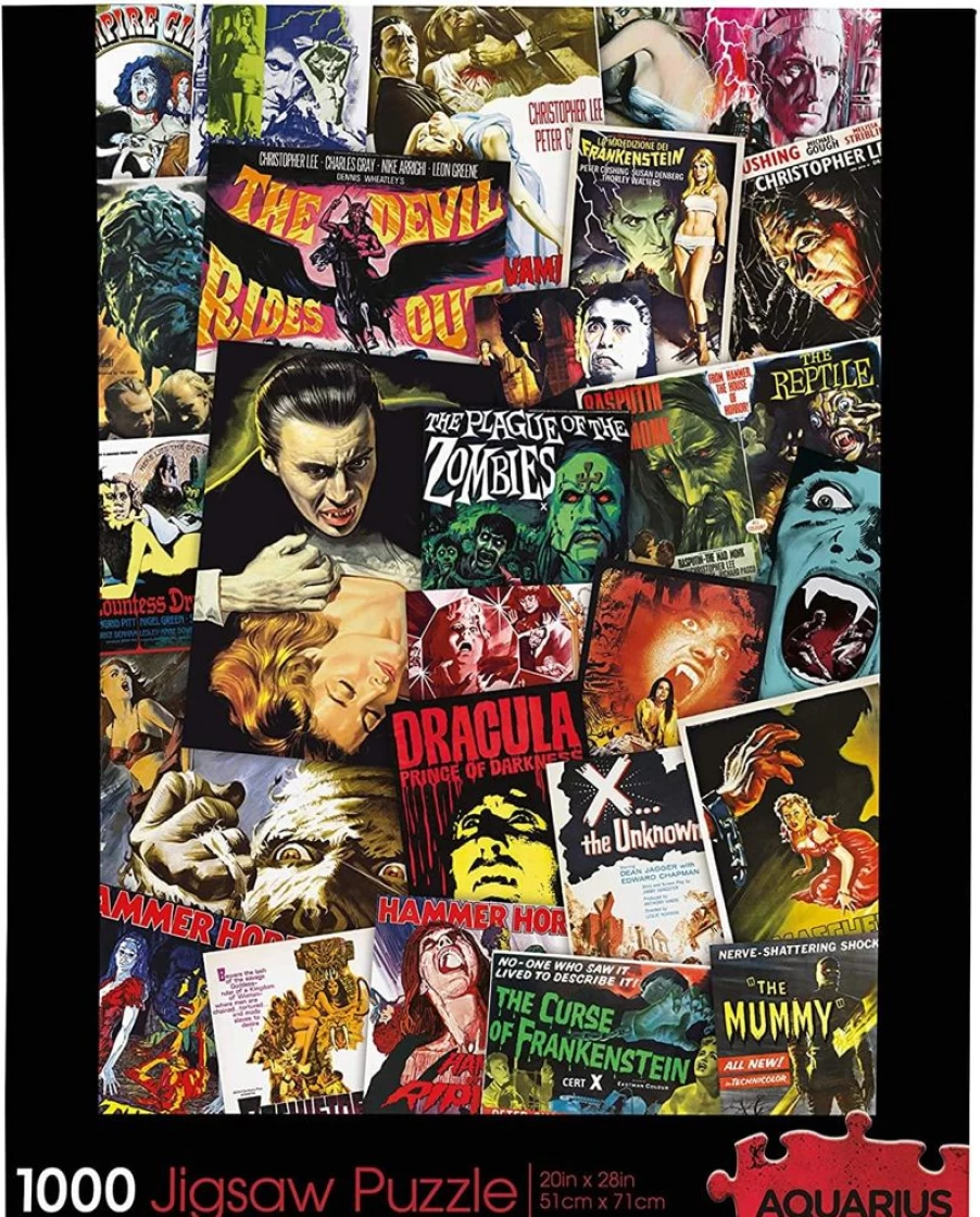 Toynk 1000-Piece Hammer Classic Horror Movies Collage Jigsaw Puzzle for Adults