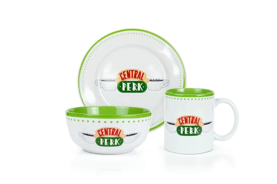"Toynk Friends TV Show Central Perk Cafe 3-Piece Dinner Set | Replica Coffee House Dining Collection"