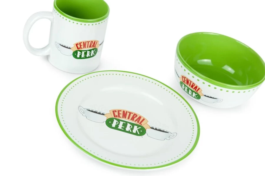 "Toynk Friends TV Show Central Perk Cafe 3-Piece Dinner Set | Replica Coffee House Dining Collection"