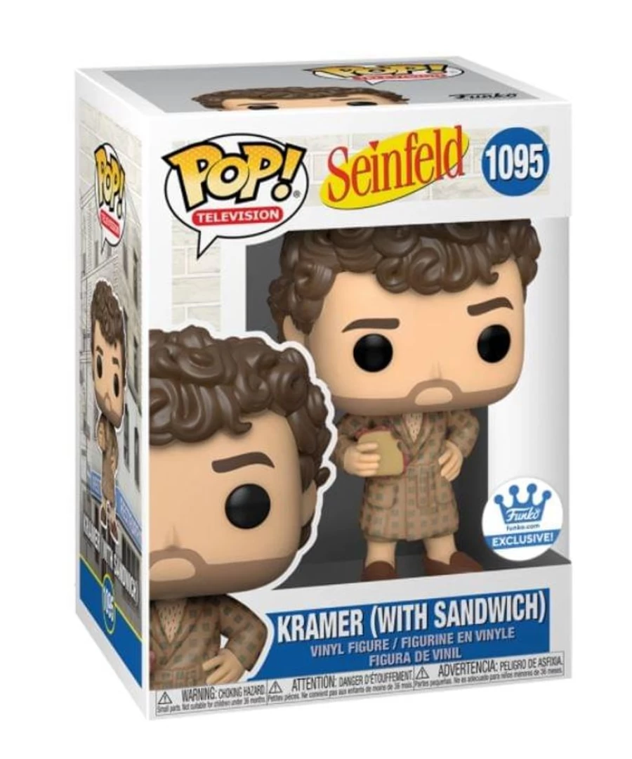 "Toynk Exclusive Seinfeld Funko Pop! Vinyl Figure - Kramer Holding Sandwich | Collectible TV Show Merchandise"