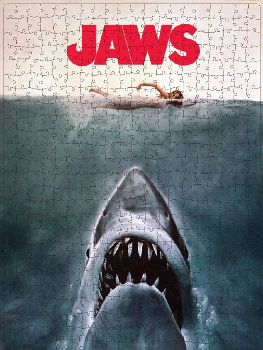 Toynk Jaws Movie 500-Piece Jigsaw Puzzle in Collectible VHS-Style Plastic Case