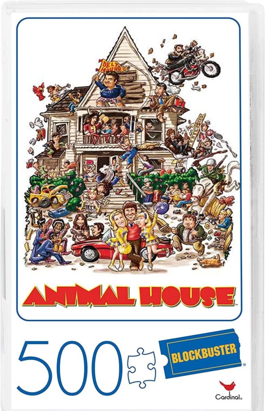 Toynk Animal House 500-Piece Jigsaw Puzzle in Collectible VHS-Style Case - Fun Family Board Game Gift