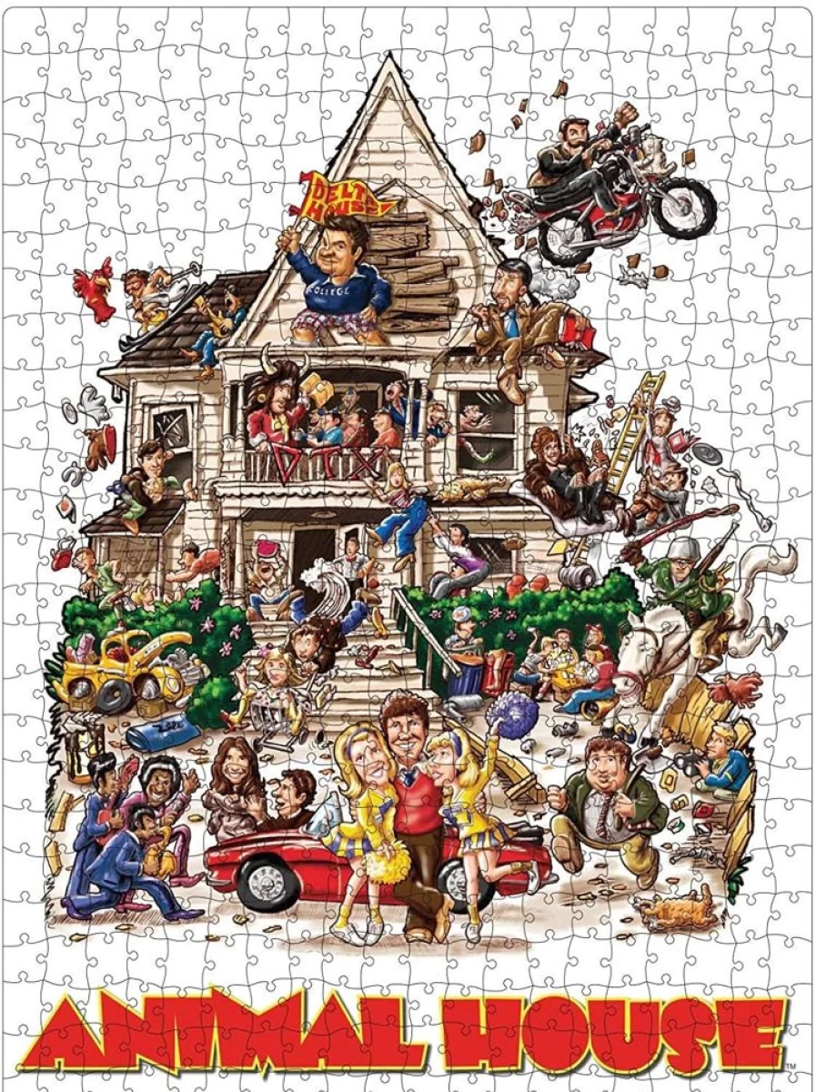 Toynk Animal House 500-Piece Jigsaw Puzzle in Collectible VHS-Style Case - Fun Family Board Game Gift