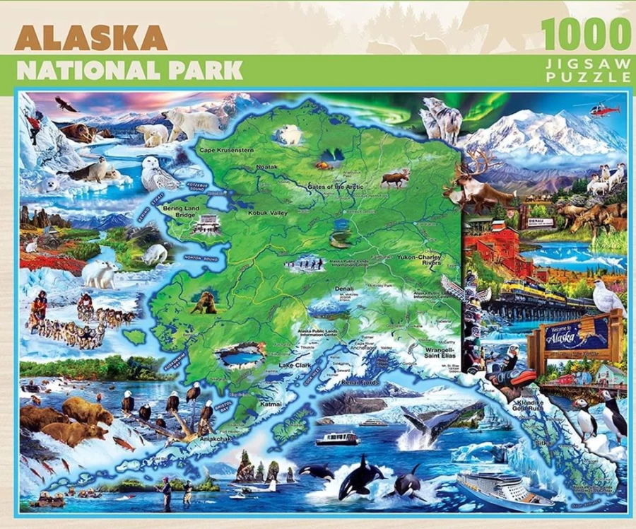 Toynk Alaska 1000-Piece Jigsaw Puzzle for Adults – Challenging Scenic Wilderness Puzzle